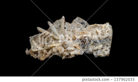 Natural Fluorite and Quartz Crystal Cluster Isolated on Black Natural Fluorite and Quartz Crystal Cluster Isolated on Black 137902035