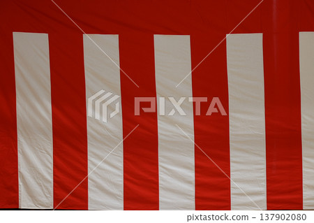 Red and white curtain Red and white curtain 137902080