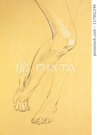 human's figure, pencil drawing illustration, sketch human's figure, pencil drawing illustration, sketch 137902246