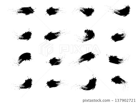 Large collection of small black brush strokes and dynamic handmade ink swashes for creating artistic textures and patterns. Eps 10 137902721