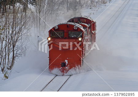 Soya Main Line, Kita-Pippu - Ranru, JR Hokkaido, DE15-2525 (Asahikawa), Regular snow removal train, Russell, Regular snow removal 137902895
