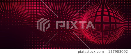 Abstract tech vector bg, red halftone light effect Abstract tech vector bg, red halftone light effect 137903092