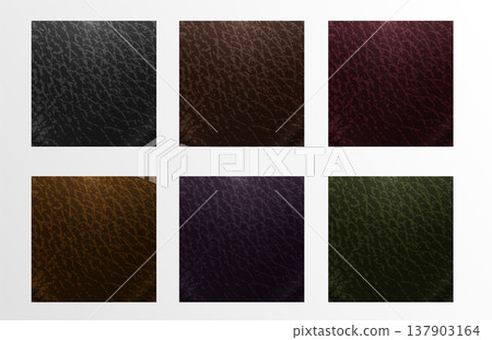 Realistic brown leather samples set on white Realistic brown leather samples set on white 137903164