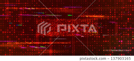 Red digital glitch background with distorted pixel Red digital glitch background with distorted pixel 137903165
