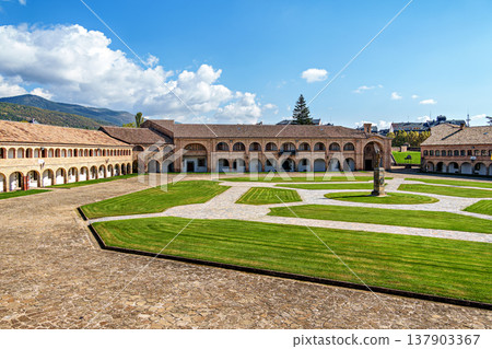 Philip II square with a cannon in the citadel of Jaca, military fortification in Spain. Parade ground of the Fortress Philip II square with a cannon in the citadel of Jaca, military fortification in Spain. Parade ground of the Fortress 137903367
