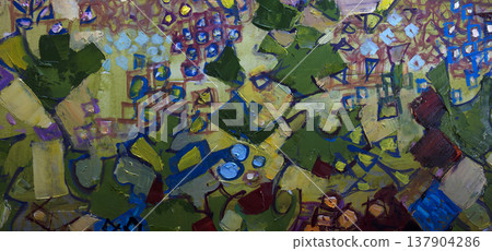 Oil painting, abstract drawing, handmade Oil painting, abstract drawing, handmade 137904286