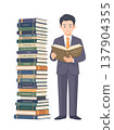 Illustrations of stacks of books and piles of books. 137904355
