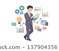 Businessman who performs data analysis 137904356