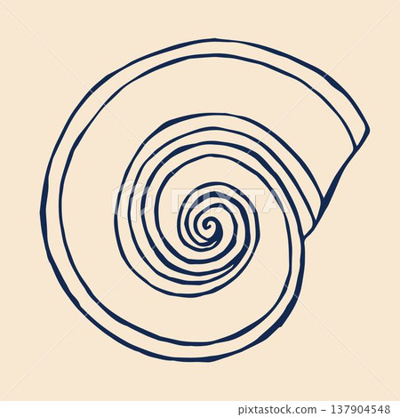 A whimsical vector illustration of a seashell, designed in a doodle style. A whimsical vector illustration of a seashell, designed in a doodle style. 137904548
