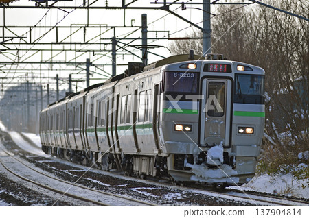 Chitose Line Shimamatsu-Kitahiroshima JR Hokkaido 733 series B-3203 train (Sapporo) Airport Chitose Line Shimamatsu-Kitahiroshima JR Hokkaido 733 series B-3203 train (Sapporo) Airport 137904814