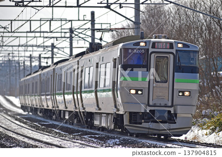 Chitose Line Shimamatsu-Kitahiroshima JR Hokkaido 733 series B-3205 formation (Sapporo) Airport Chitose Line Shimamatsu-Kitahiroshima JR Hokkaido 733 series B-3205 formation (Sapporo) Airport 137904815