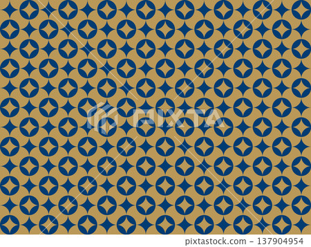 Counterfeit gold and a background of a modified cloisonné pattern in indigo. Counterfeit gold and a background of a modified cloisonné pattern in indigo. 137904954