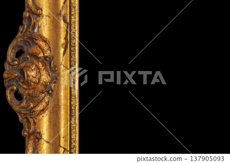 Vintage Gold Frame With Intricate Detailing From a Decorative Art Piece in a Classic Style Setting Vintage Gold Frame With Intricate Detailing From a Decorative Art Piece in a Classic Style Setting 137905093