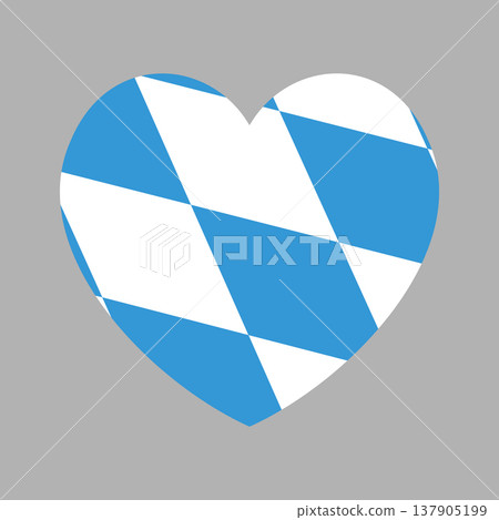 Bavaria heart shaped flag icon. Heart flag of the Free german State of Bavaria badge, sticker, button, banner, background. Bavaria heart shaped flag icon. Heart flag of the Free german State of Bavaria badge, sticker, button, banner, background. 137905199