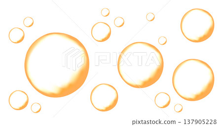 Orange carbonated water with gold bubbles. 137905228