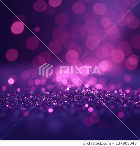 A close-up view of shimmering purple and pink bokeh lights. The background features a soft, blurred texture with sparkling glitter. A close-up view of shimmering purple and pink bokeh lights. The background features a soft, blurred texture with sparkling glitter. 137905348