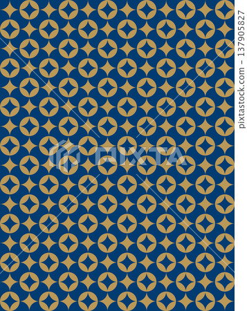 A background of indigo and imitation gold altered cloisonné pattern. 137905827