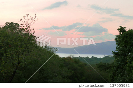sunset over mountain with sky and cloud sunset over mountain with sky and cloud 137905981