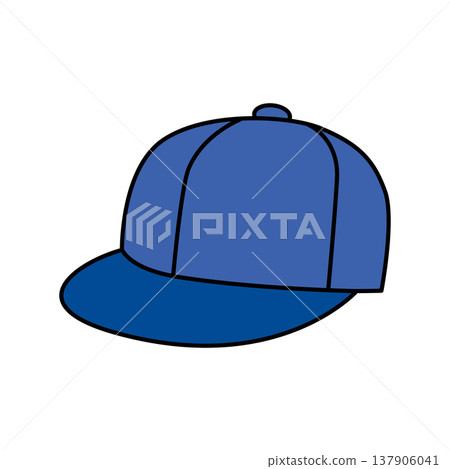 Blue Cap, Hat Illustration, Simple Baseball Cap, Blue Cap Illustratio Blue Cap, Hat Illustration, Simple Baseball Cap, Blue Cap Illustratio 137906041