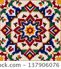 vector seamless pattern with mandala shape 137906076