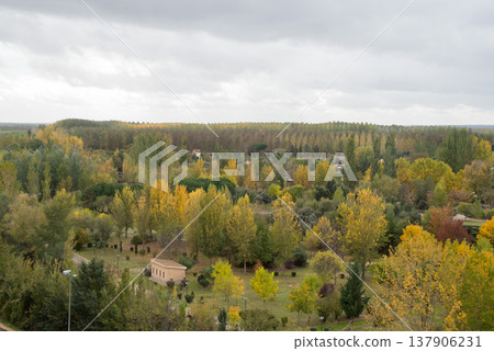 View from Benavente Parador with autumn colors View from Benavente Parador with autumn colors 137906231