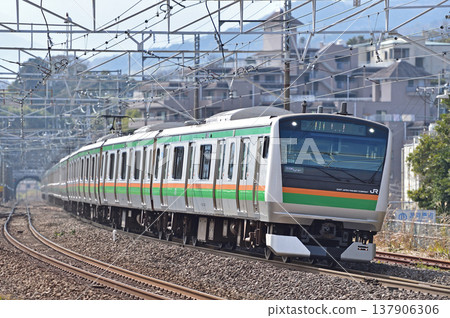 東海道幹線真鶴JR東日本E233系列3000系列U228編隊(小山) 東海道幹線真鶴JR東日本E233系列3000系列U228編隊(小山) 137906306