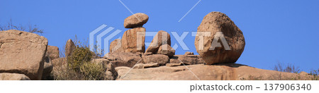 Rock formation near Hampi, Karnataka, India. Rock formation near Hampi, Karnataka, India. 137906340