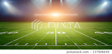 American Football Stadium at night. 137906649