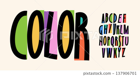 Kid Font Logo Alphabet Fun Letter Set Children Typography, Creative Typographic Design for Montessori School Title Text, Cartoon Birthday and Education Poster Headline, Color Fonts. Vector Typeface Kid Font Logo Alphabet Fun Letter Set Children Typography, Creative Typographic Design for Montessori School Title Text, Cartoon Birthday and Education Poster Headline, Color Fonts. Vector Typeface 137906701