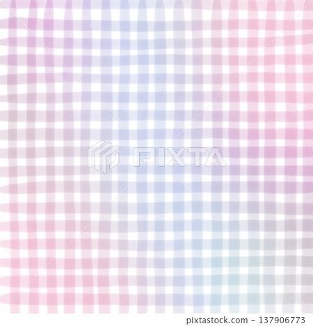 Pink Purple Gradient Plaid Gingham Madras Check Hand Drawn Background Pattern Overlay 137906773