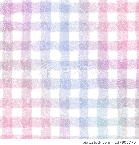 Pink Purple Gradient Plaid Gingham Madras Check Hand Drawn Background Pattern Overlay 137906779