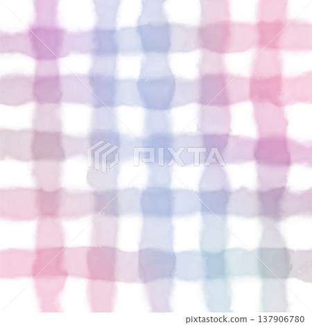 Pink Purple Gradient Plaid Gingham Madras Check Hand Drawn Background Pattern Overlay 137906780