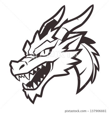 dragon head mascot logo design vector dragon head mascot logo design vector 137906881