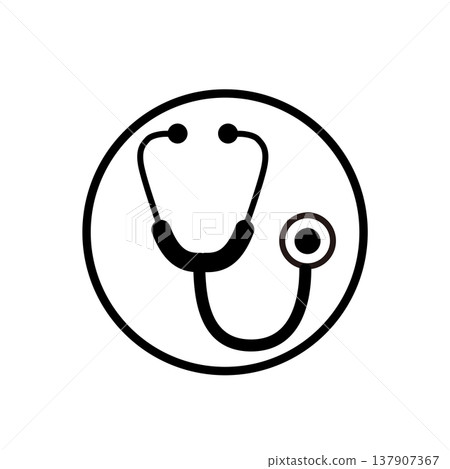 簡易聽診器圖示。醫療、醫藥和保健相關資料。 簡易聽診器圖示。醫療、醫藥和保健相關資料。 137907367