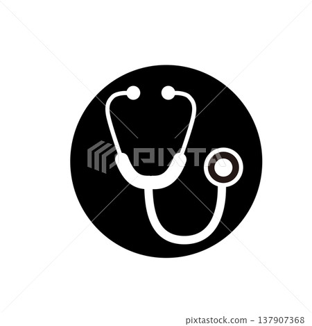 簡易聽診器圖示。醫療、醫藥和保健相關資料。 137907368