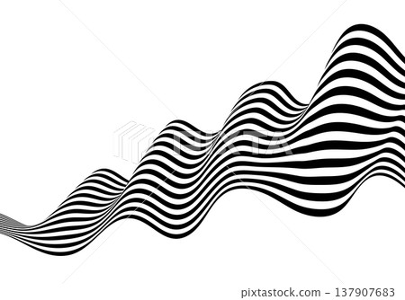 Black and white striped abstraction for a music album cover or poster. Eps 10 137907683