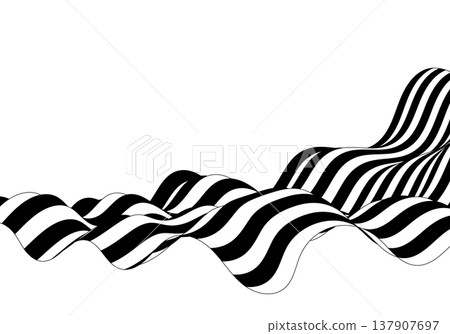Elegant vector pattern of black wavy lines on a white background. Eps 10 137907697
