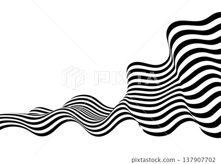 Aesthetic interpretation of sound vibrations in the form of curved monochrome lines. Aesthetic interpretation of sound vibrations in the form of curved monochrome lines. 137907702