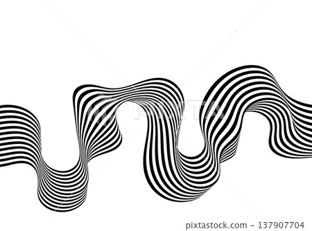 Stylized wavy ribbon with a high level of detailing for vector design. Eps 10 137907704
