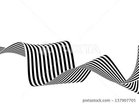 Artistic embodiment of dynamic motion through deformed geometric stripes. Eps 10 137907705