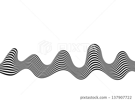 Minimalist graphic element in the form of a striped wave for a modern web interface. Eps 10 137907722