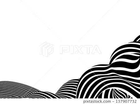 Abstract black and white wave simulating the motion of flame or steam through parallel lines. Eps 10 Abstract black and white wave simulating the motion of flame or steam through parallel lines. Eps 10 137907732