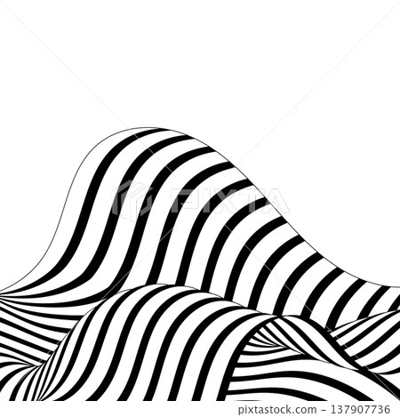 Creative vertical composition where a black and white wave creates visual rhythm and depth. Eps 10 Creative vertical composition where a black and white wave creates visual rhythm and depth. Eps 10 137907736