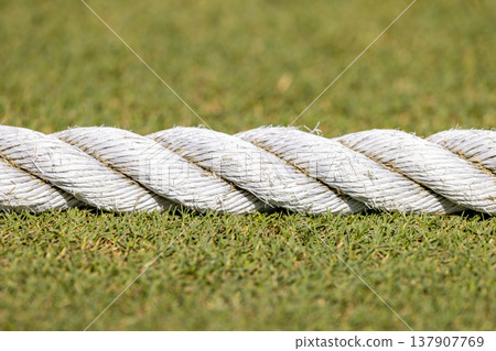 Photograph of a large sports boundary rope Photograph of a large sports boundary rope 137907769