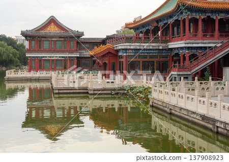 Longtan Pool Park (Pool of the Dragon Park), recreational urban park located in Dongcheng District in Beijing, China Longtan Pool Park (Pool of the Dragon Park), recreational urban park located in Dongcheng District in Beijing, China 137908923