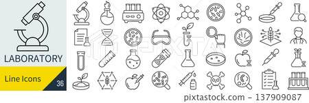 Icon set related to research institutes 137909087
