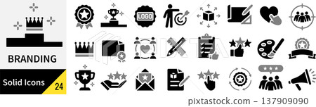 A set of silhouette icons for vector branding. A set of silhouette icons for vector branding. 137909090