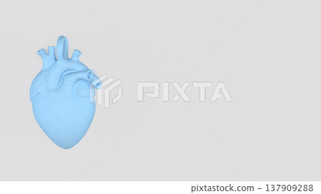 Blue Human Heart Anatomy Medical 3D Illustration Blue Human Heart Anatomy Medical 3D Illustration 137909288