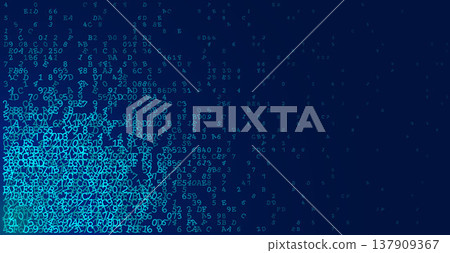 Lateral Data Drift - Binary Gradient and Floating Digital Cipher Lateral Data Drift - Binary Gradient and Floating Digital Cipher 137909367