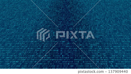 Digital Deconstruction - Artistic Binary Scatter with Glitch Fragments. Perspective. Digital Deconstruction - Artistic Binary Scatter with Glitch Fragments. Perspective. 137909440